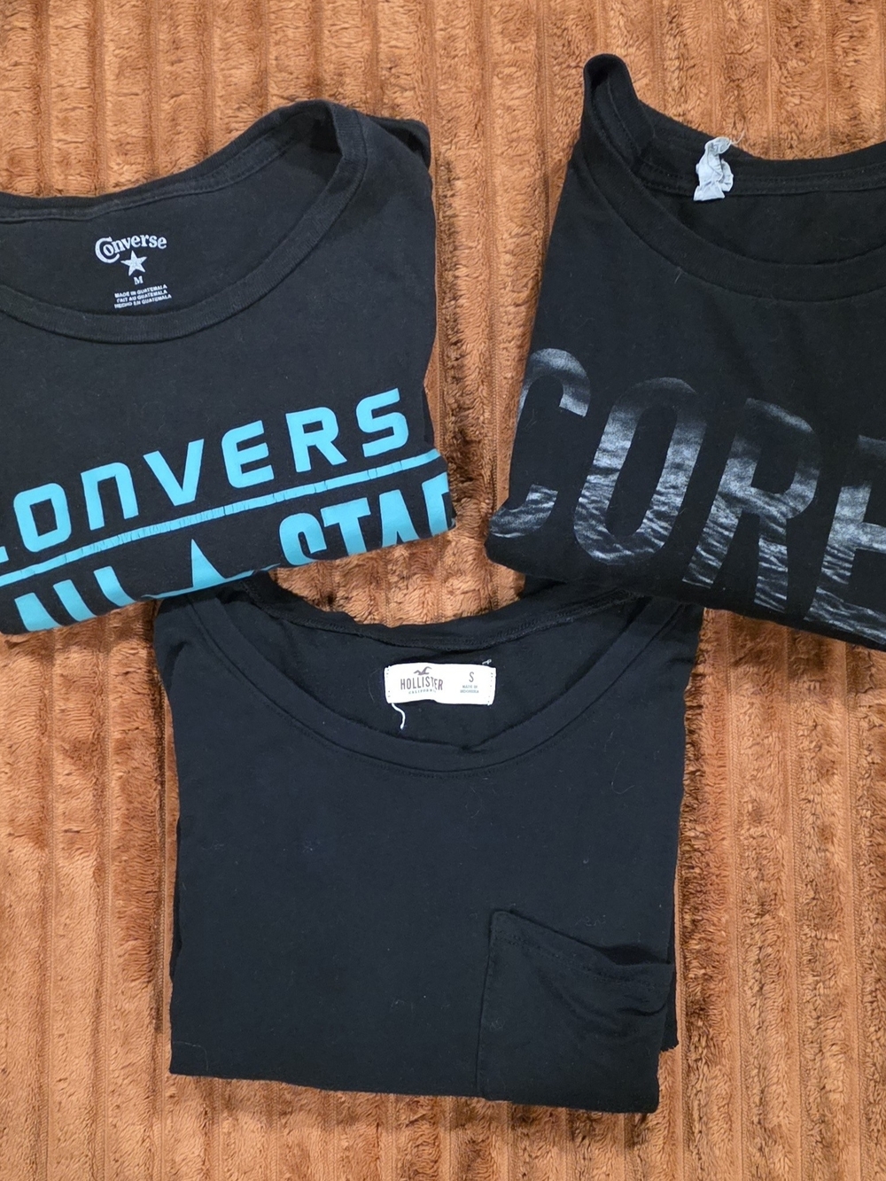 3 Black Short Sleeve Tees